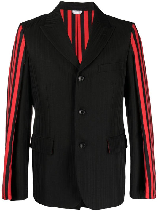 Black Striped Single-breasted Blazer