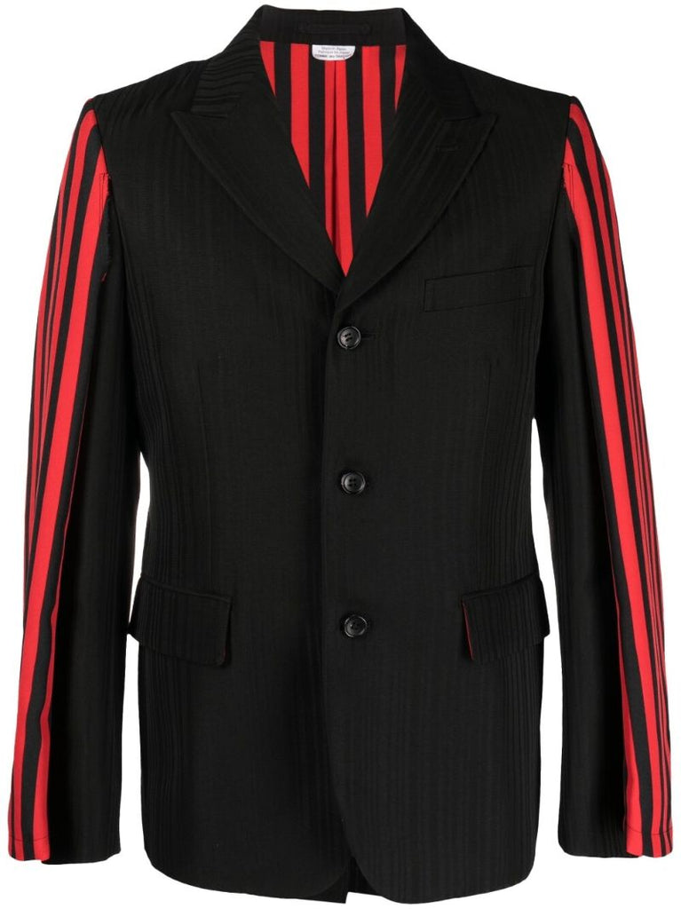 Black Striped Single-breasted Blazer