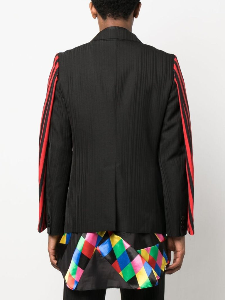 Black Striped Single-breasted Blazer