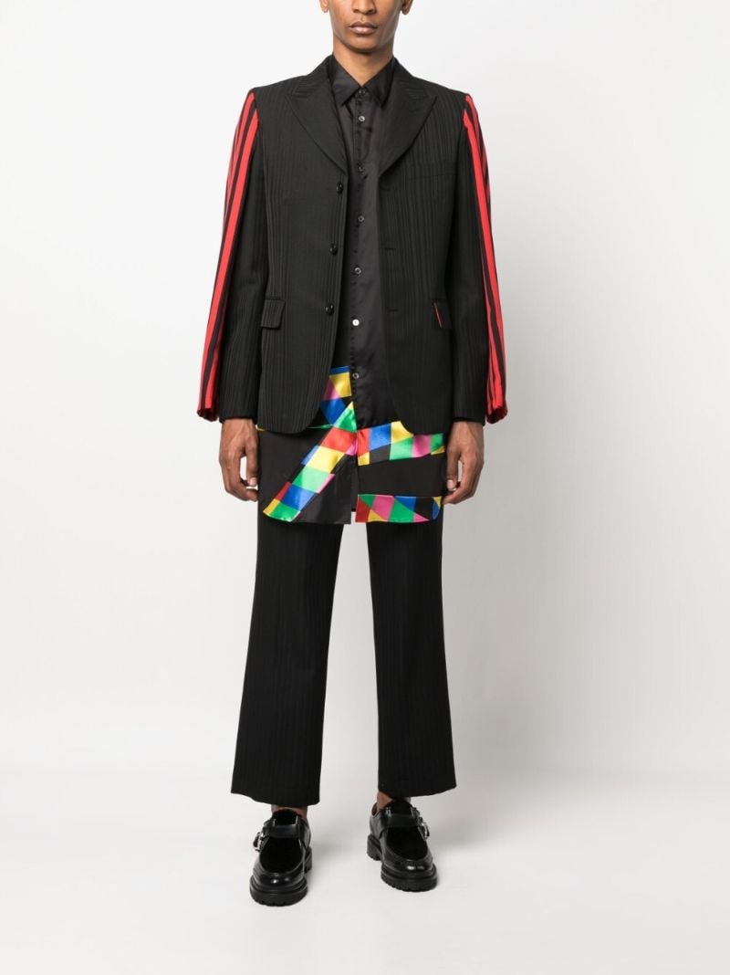 Black Striped Single-breasted Blazer
