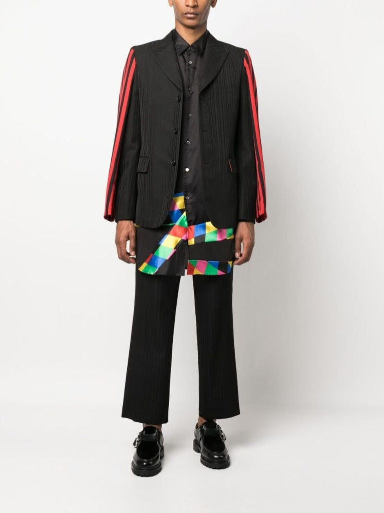 Black Striped Single-breasted Blazer