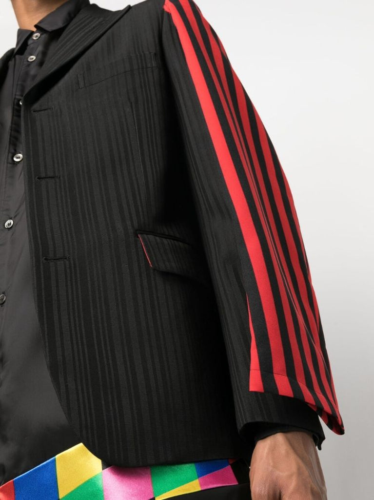 Black Striped Single-breasted Blazer