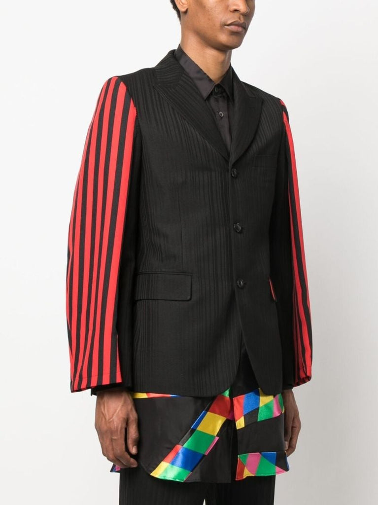Black Striped Single-breasted Blazer