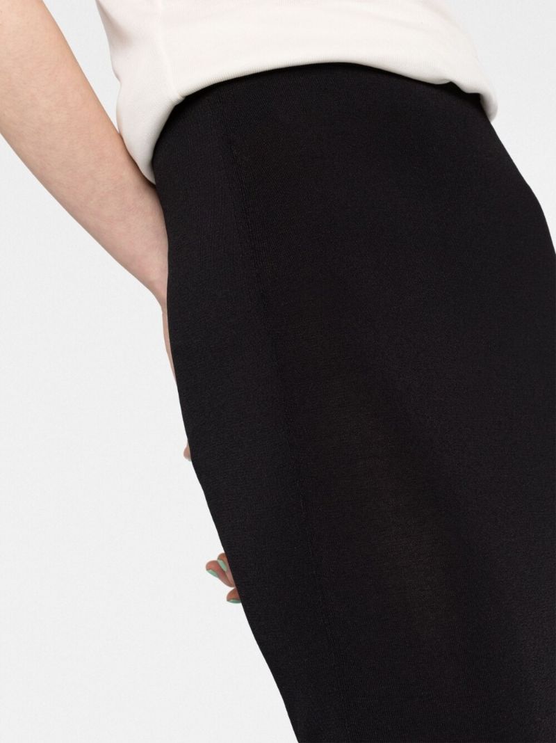 Black Asymmetric-hem Maxi Skirt