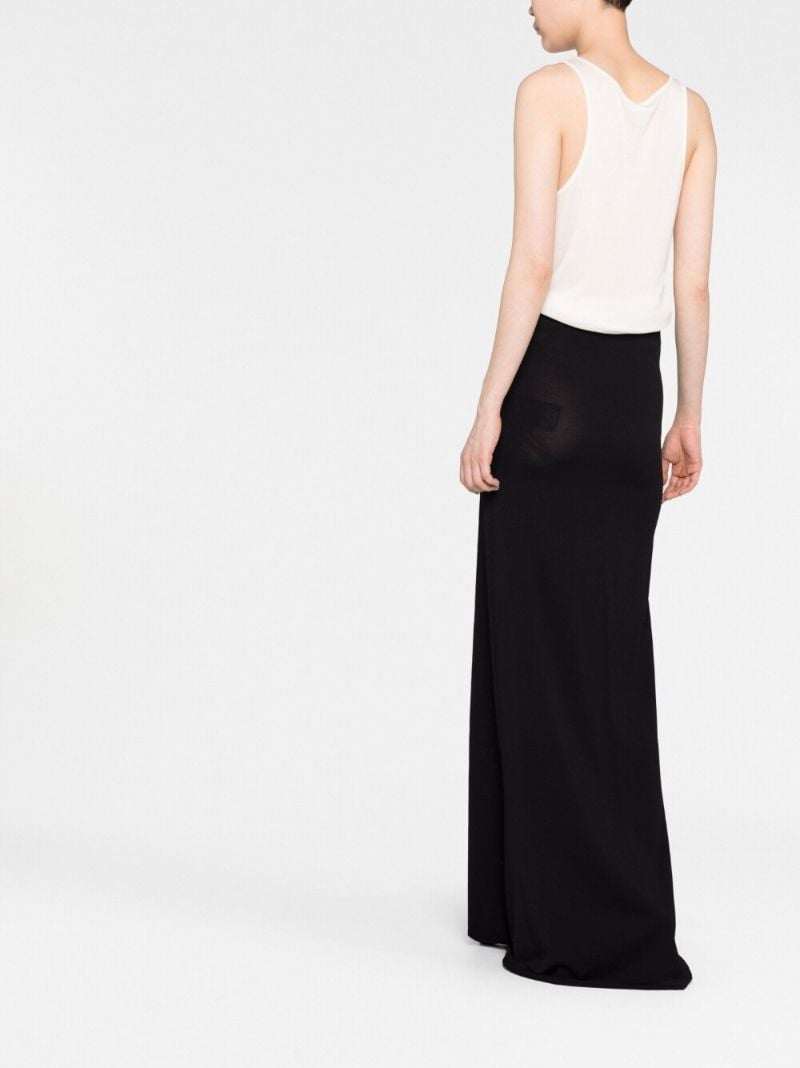 Black Asymmetric-hem Maxi Skirt