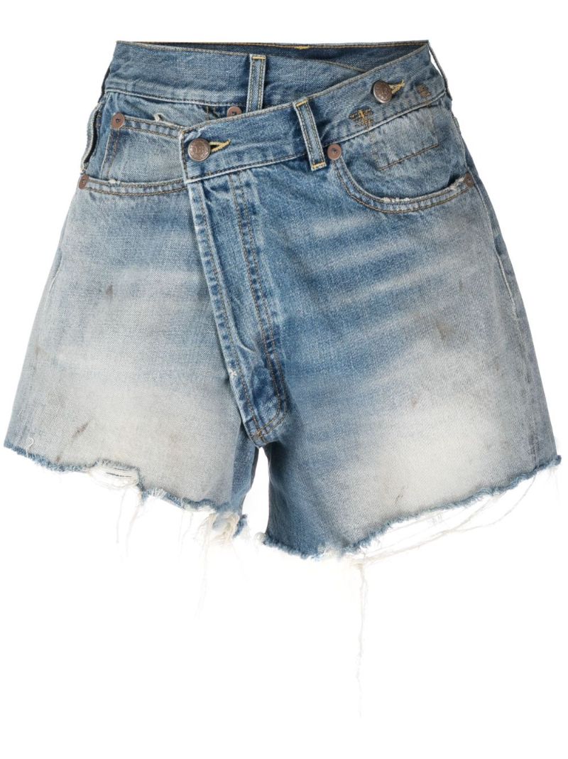 Blue Crossover Denim Shorts
