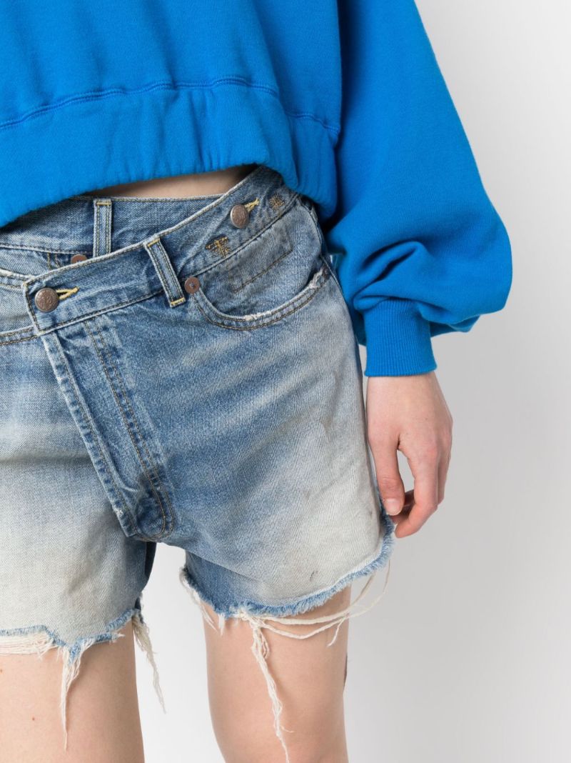 Blue Crossover Denim Shorts