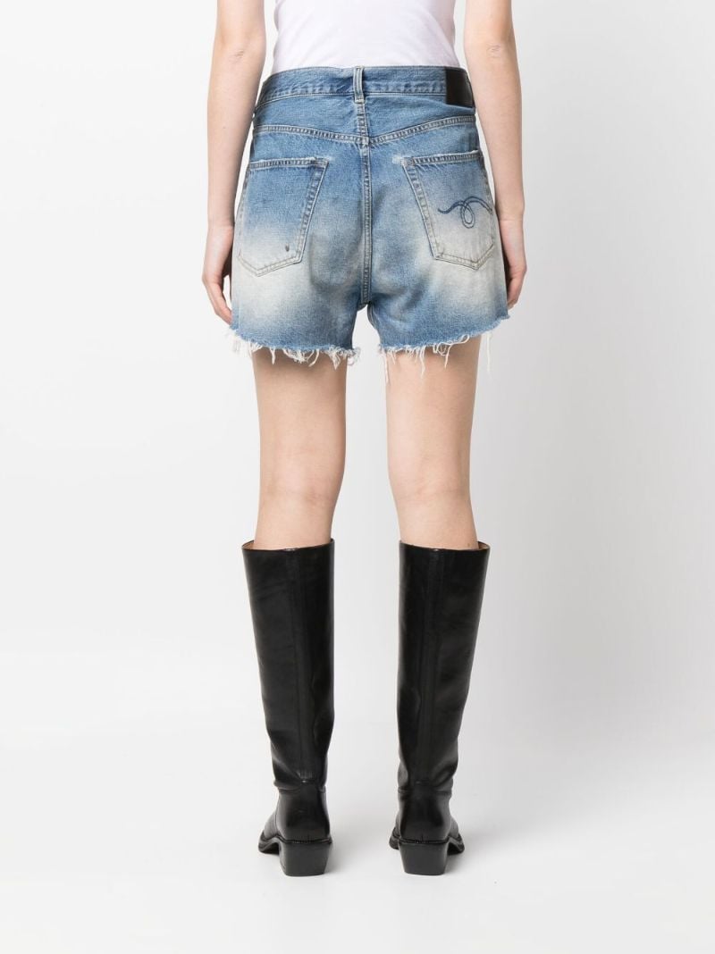 Blue Crossover Denim Shorts
