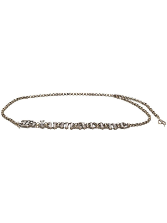 Gold-tone Logo Charm Crystal Embellished Bracelet