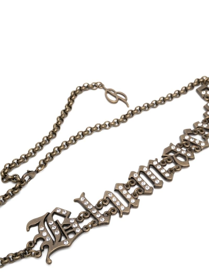 Gold-tone Logo Charm Crystal Embellished Bracelet