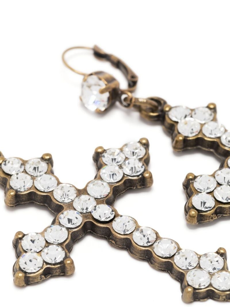 Gold-tone Crystal Embellished Drop Earrings