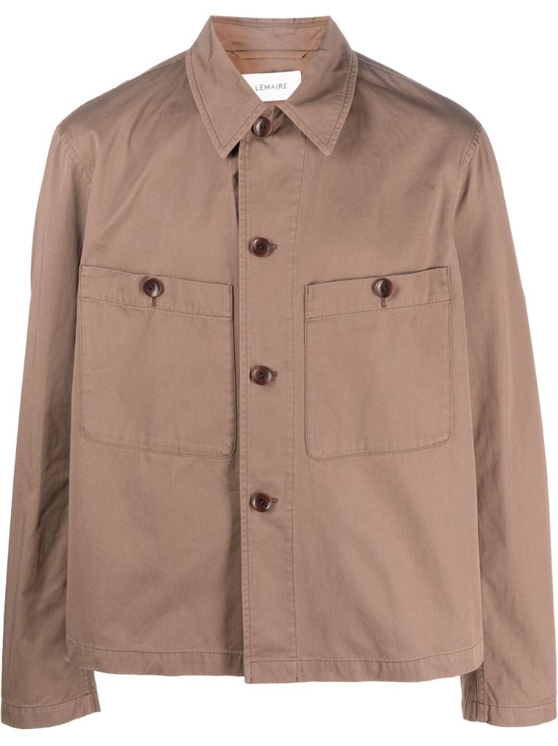 Brown Cotton Shirt Jacket