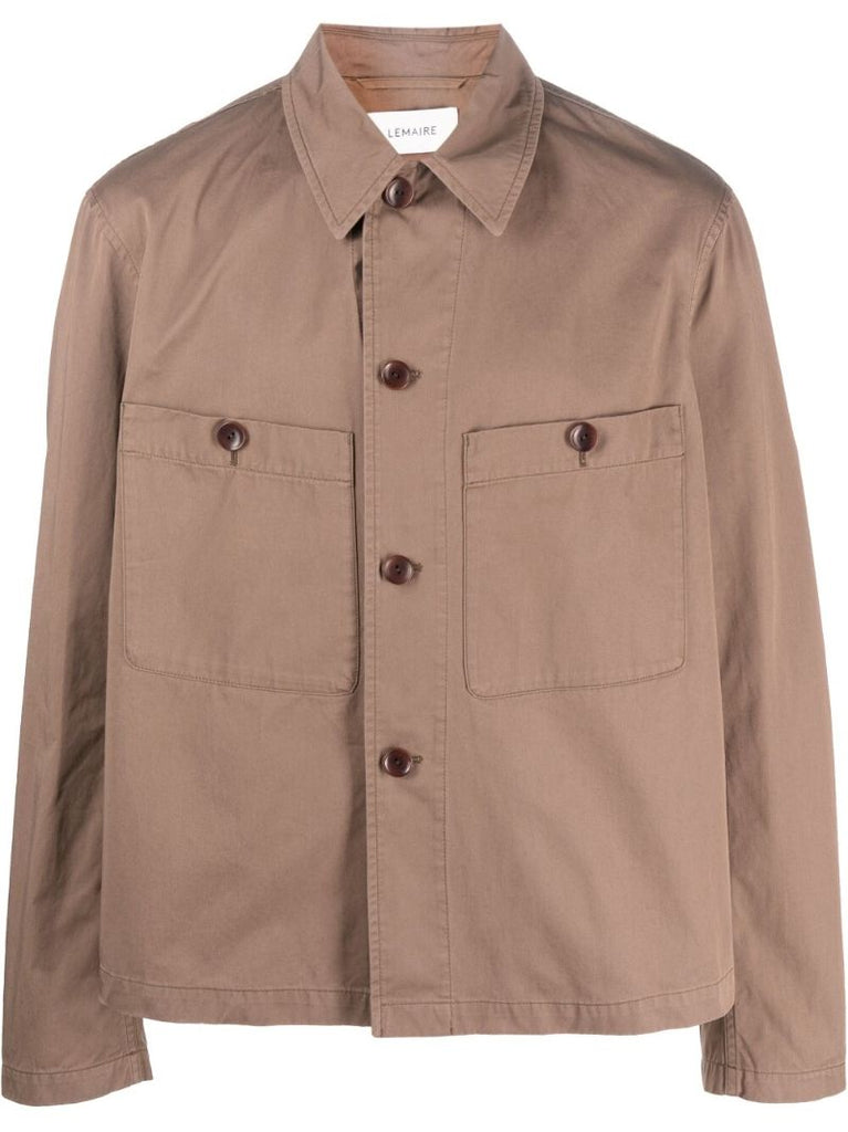 Brown Cotton Shirt Jacket
