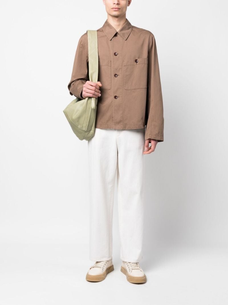 Brown Cotton Shirt Jacket