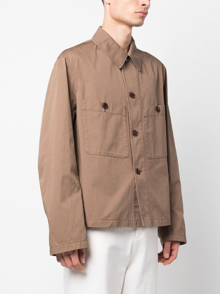 Brown Cotton Shirt Jacket