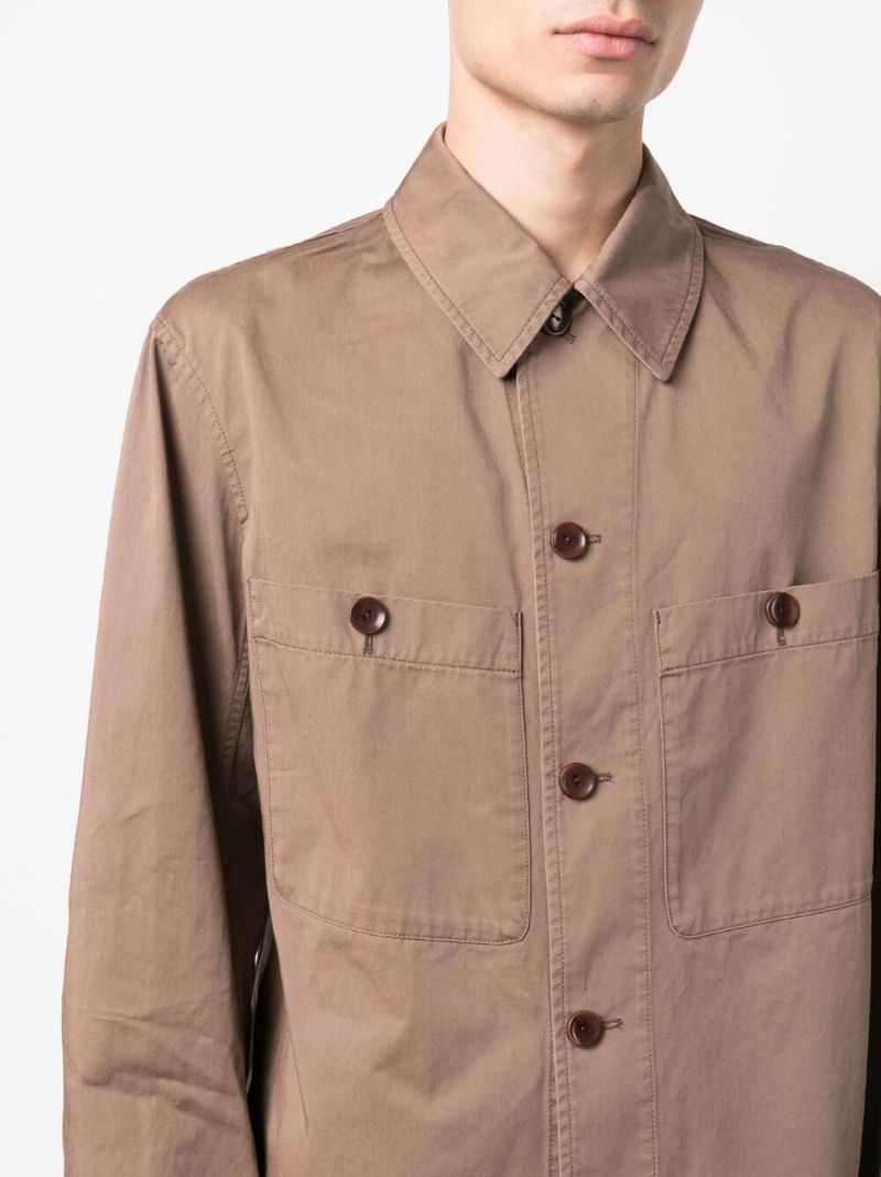 Brown Cotton Shirt Jacket
