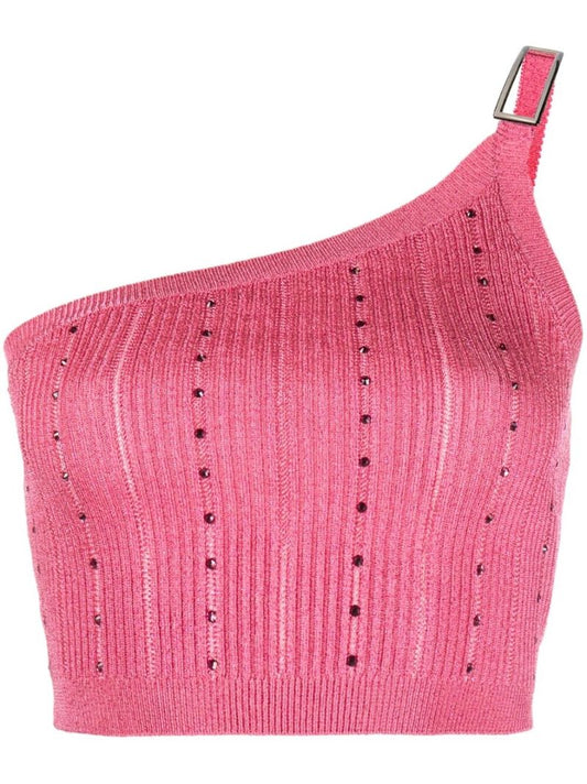 Pink Asymmetric Knit Top