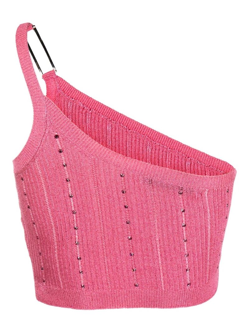 Pink Asymmetric Knit Top