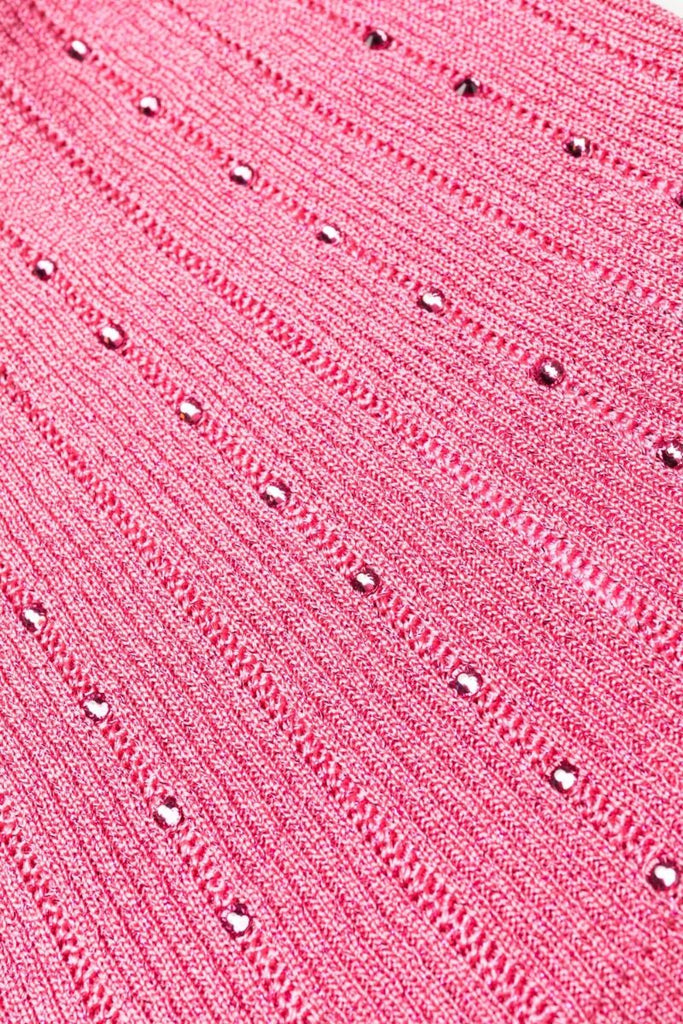 Pink Asymmetric Knit Top