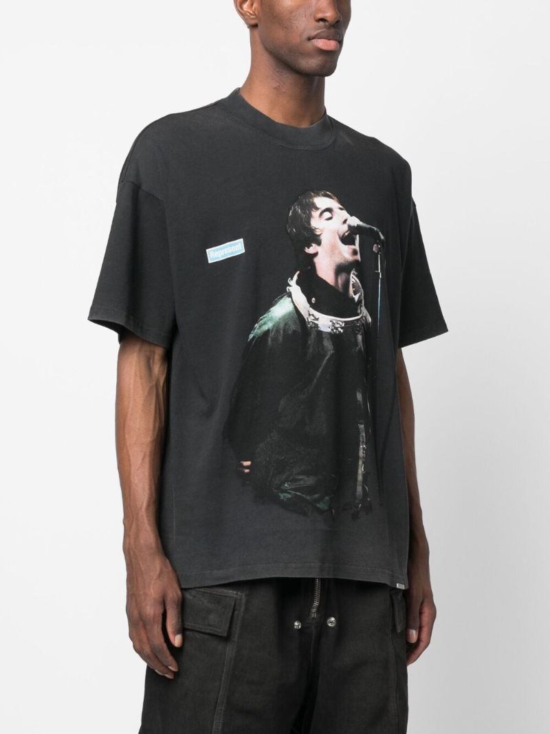 X Liam Gallagher Black Tambourine Printed T-shirt