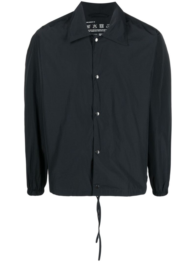 Black Drawstring Shirt Jacket