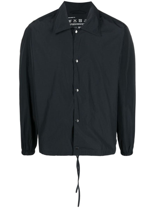 Black Drawstring Shirt Jacket