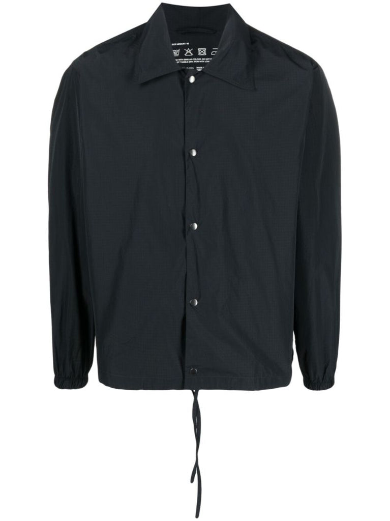 Black Drawstring Shirt Jacket