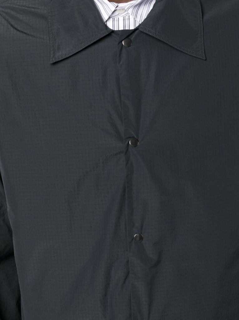 Black Drawstring Shirt Jacket