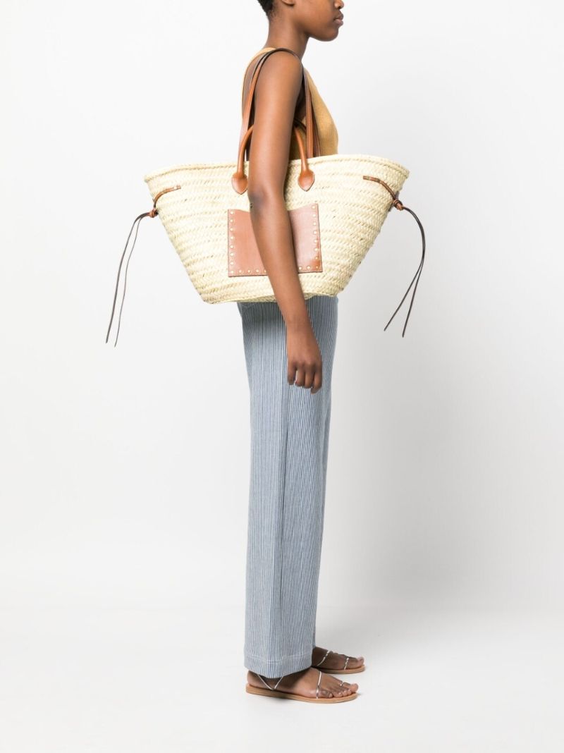 Neutral Cadix Raffia Beach Bag