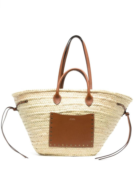 Neutral Cadix Raffia Beach Bag