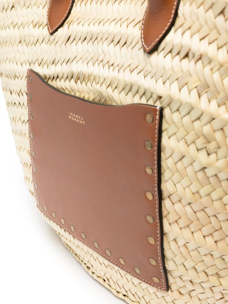 Neutral Cadix Raffia Beach Bag