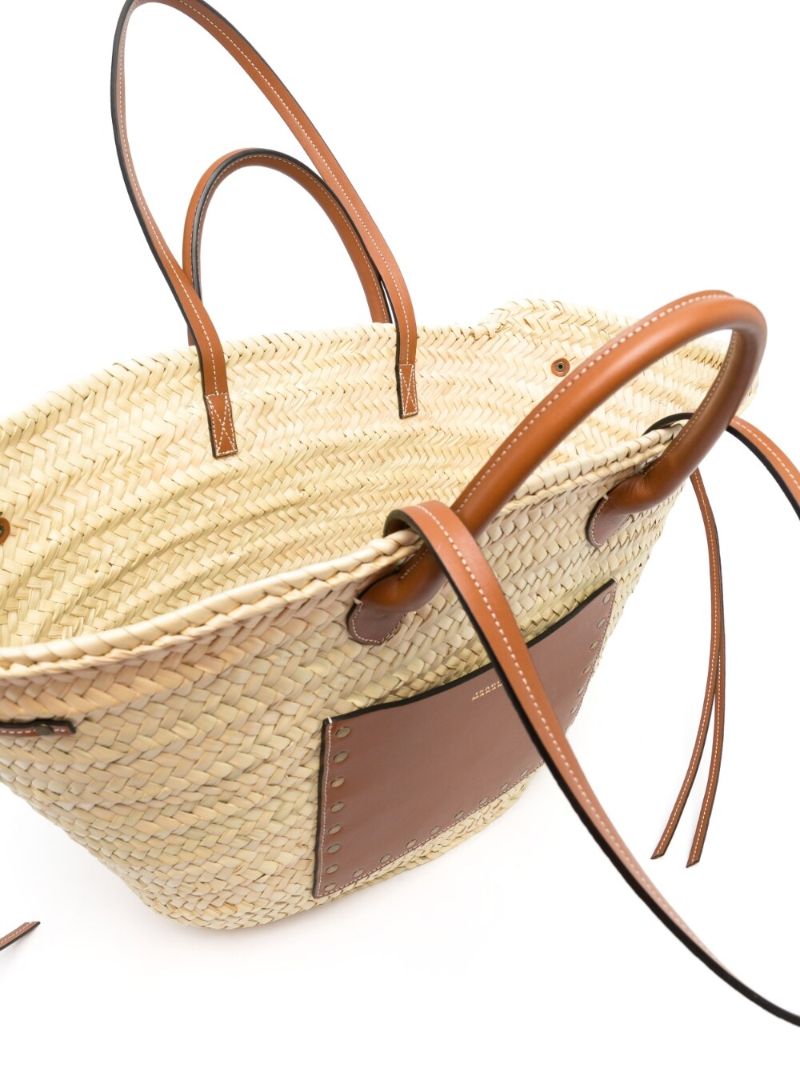 Neutral Cadix Raffia Beach Bag