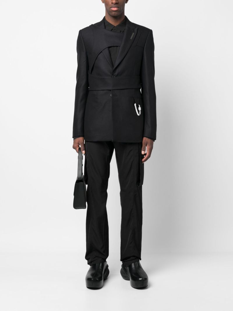 Black Harness Single-breasted Wool Blazer