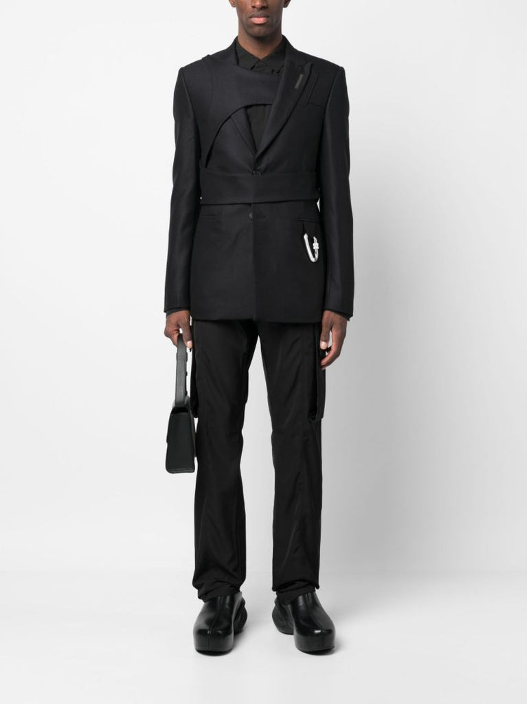 Black Harness Single-breasted Wool Blazer