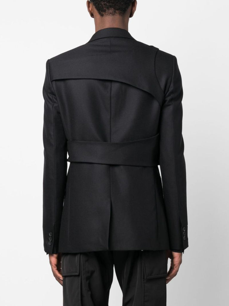 Black Harness Single-breasted Wool Blazer