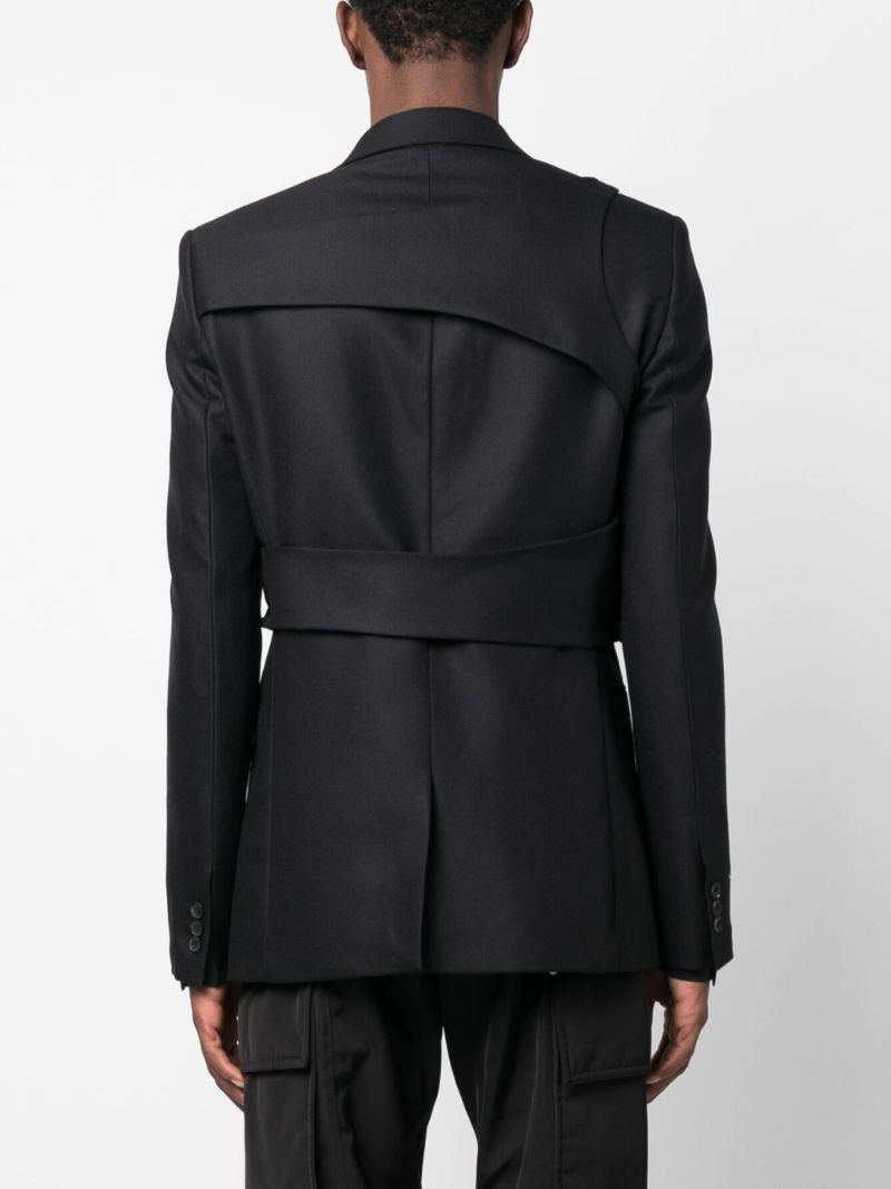 Black Harness Single-breasted Wool Blazer