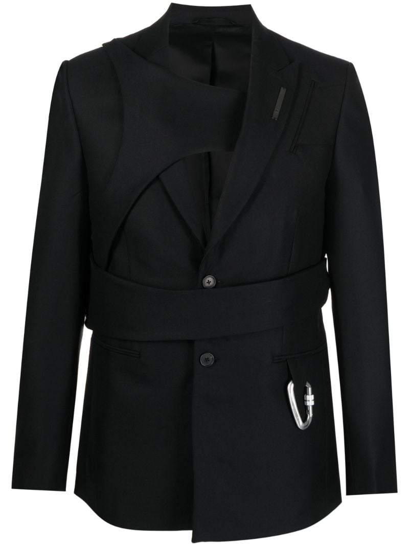 Black Harness Single-breasted Wool Blazer