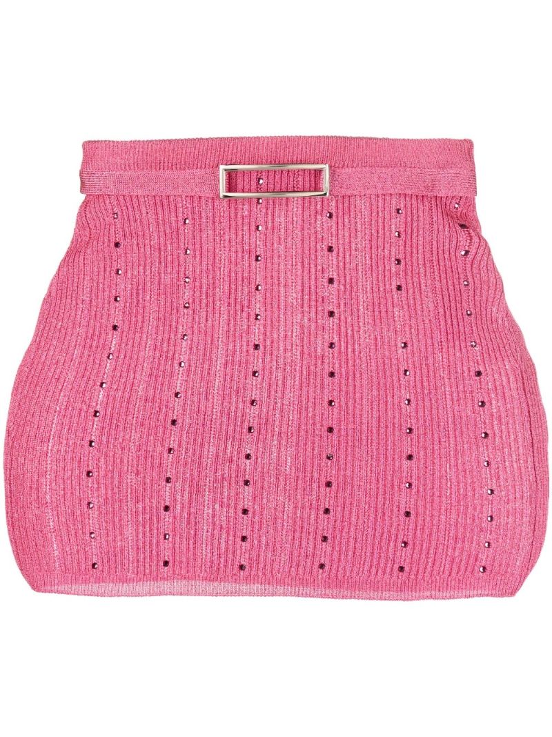 Pink Crystal Embellished Knit Top
