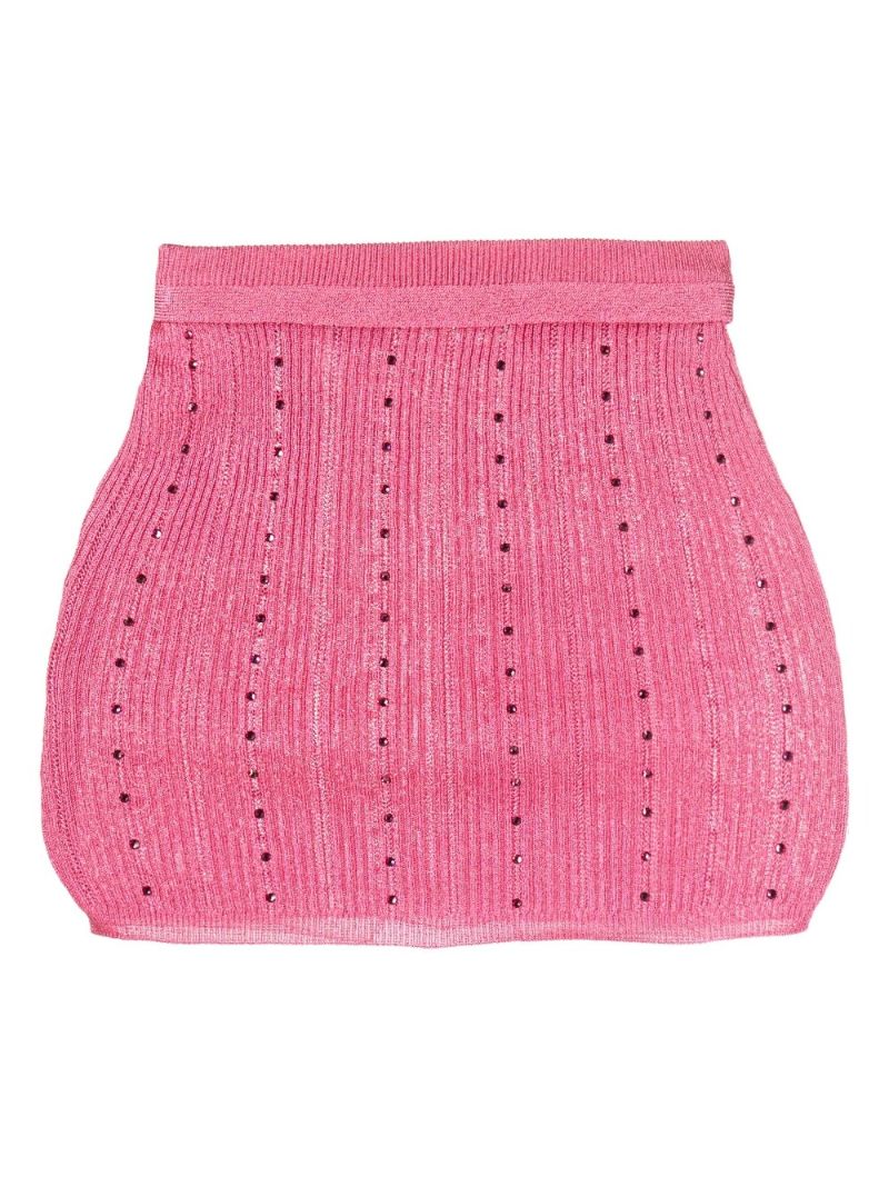 Pink Crystal Embellished Knit Top