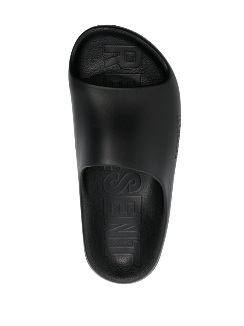 Black Logo Embossed Slides