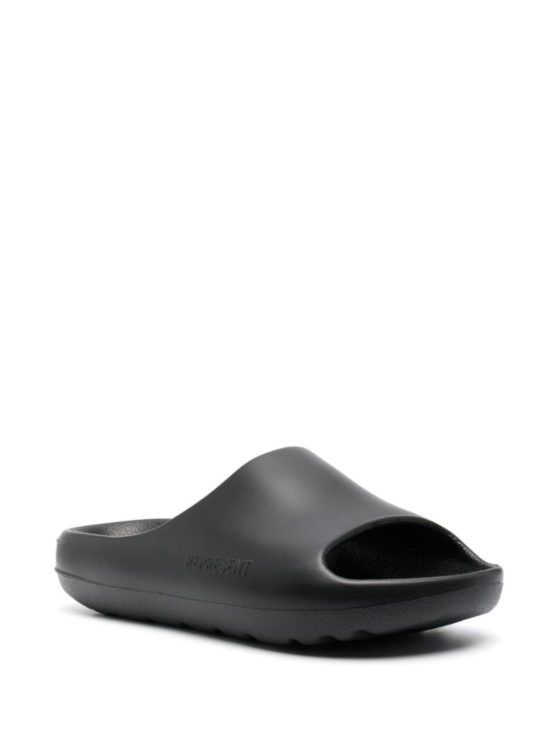 Black Logo Embossed Slides