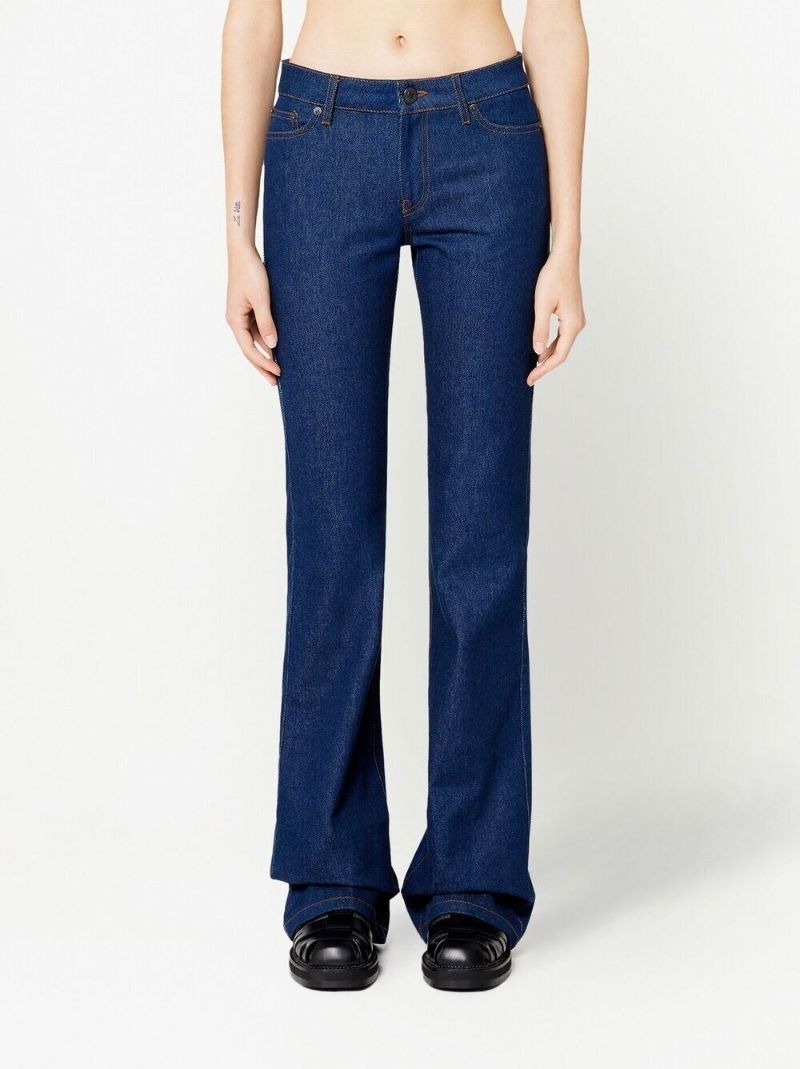 Blue Mid-rise Bootcut Jeans