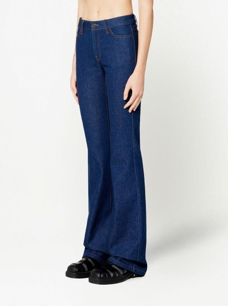Blue Mid-rise Bootcut Jeans