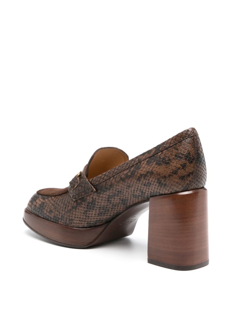 Brown 85 Snakeskin-effect Leather Loafers