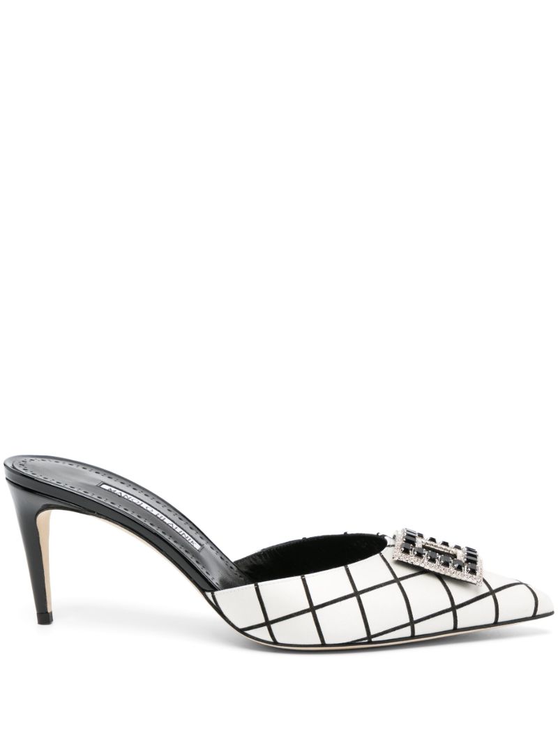 Black Latexamu 70 Satin Mules