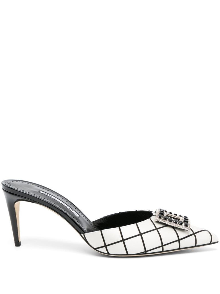 Black Latexamu 70 Satin Mules