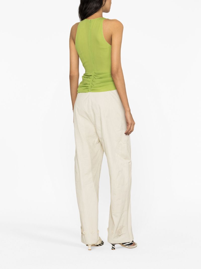 Green Springs Gathered Silk Top