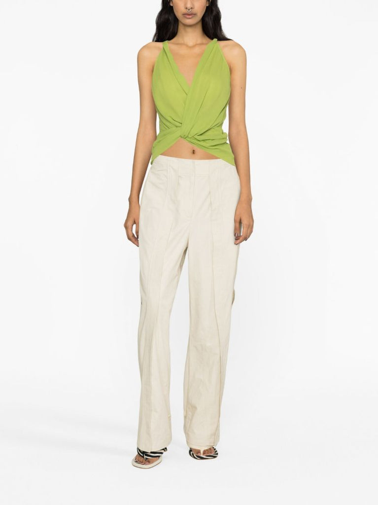 Green Springs Gathered Silk Top