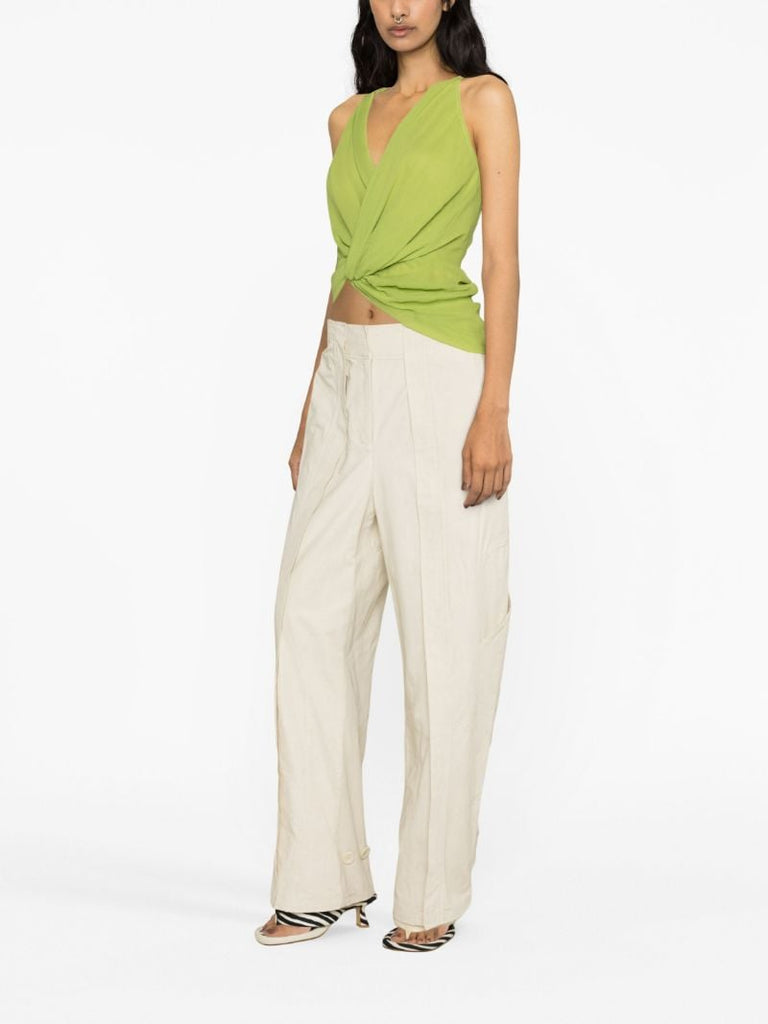 Green Springs Gathered Silk Top