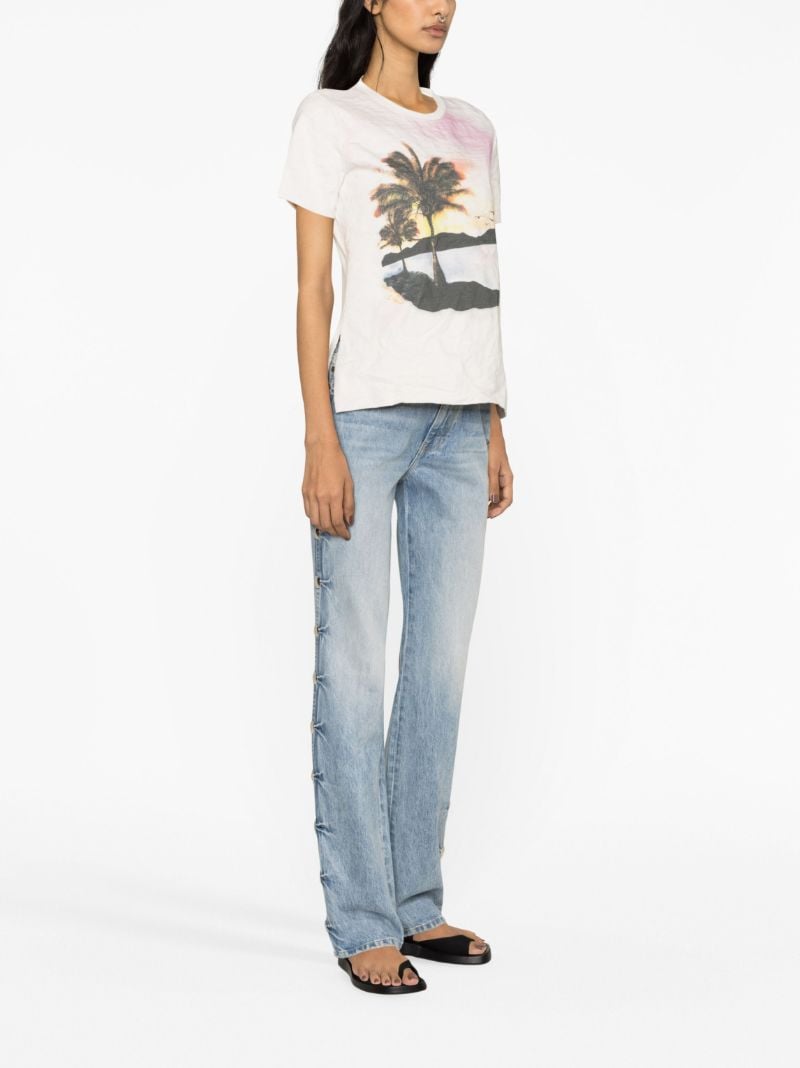 White Lost Souvenir Print Cotton T-shirt